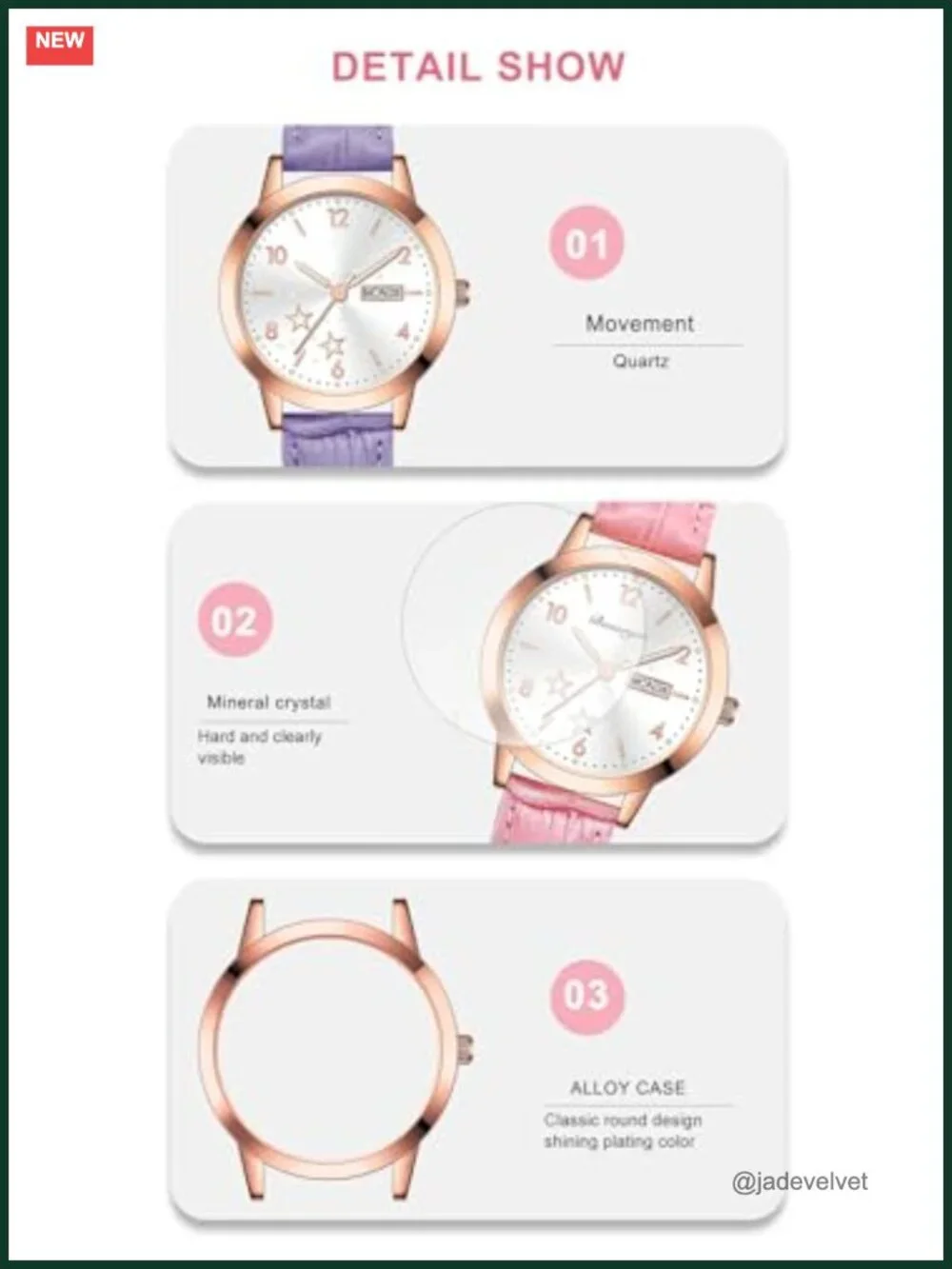 Women's Leather Band Analog Quartz Dress Watch with Date Luminous